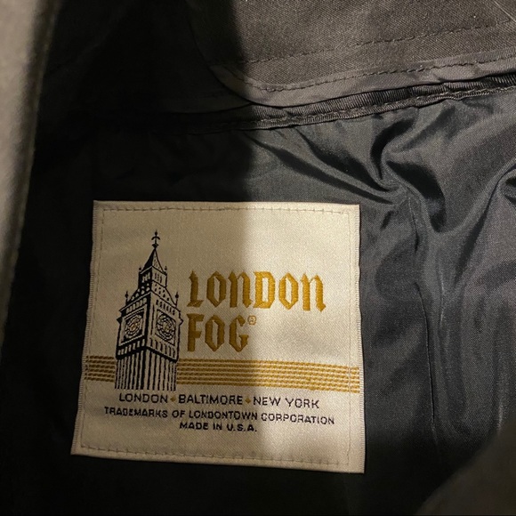 London Fog Removable Lining Black Trench Coat 44 R - Picture 4 of 8